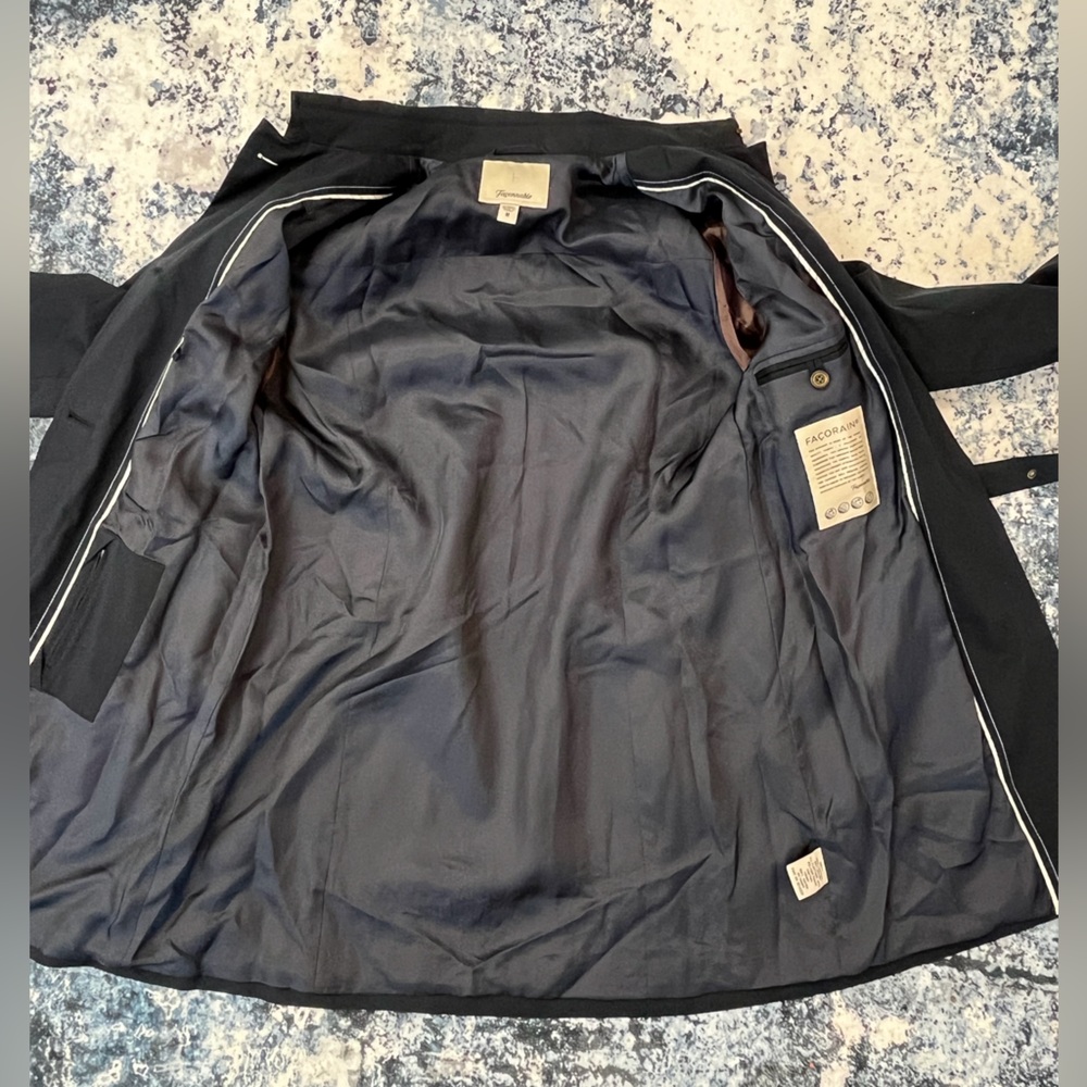 Faconnable Dark Blue Belted Trench Coat - Picture 3 of 15